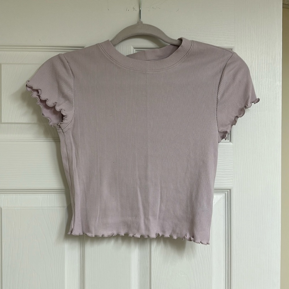 Ribbed Purple Crop Top